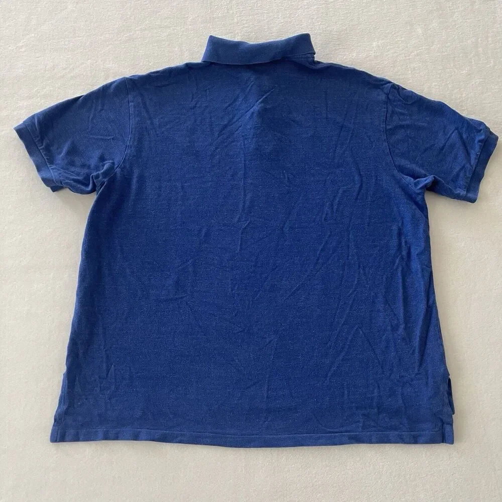 Polo Ralph Lauren Pima‎ Soft Touch Sz 2XB Big Men’s Polo Shirt Blue 100% Cotton